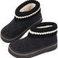 EverFoams Ladies Wool Memory Foam Hi-Top Boot Slippers with Knitted Collar-Black