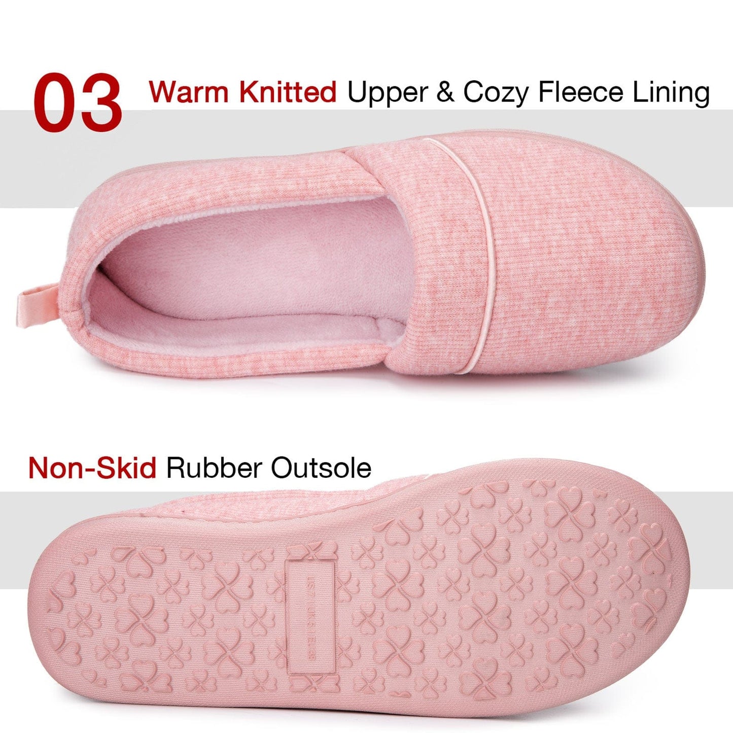 EverFoams Women's Cotton Knit Loafers Slippers
