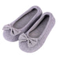 Ladies' EverFoams Bow Ballerina Slippers-Grey