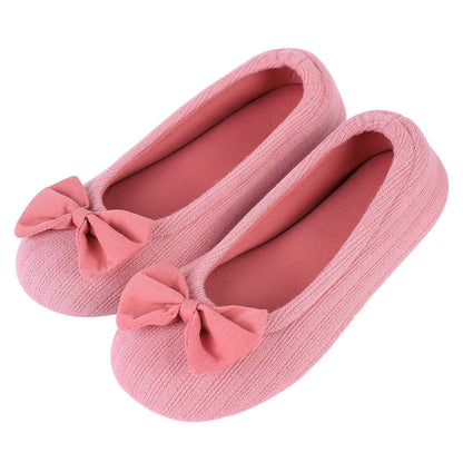 Ladies' EverFoams Bow Ballerina Slippers-Pink