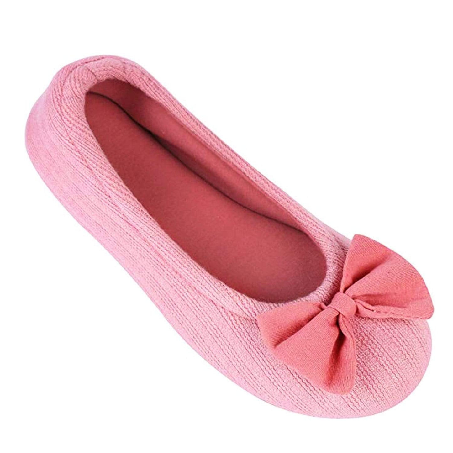 Ladies' EverFoams Bow Ballerina Slippers-Pink