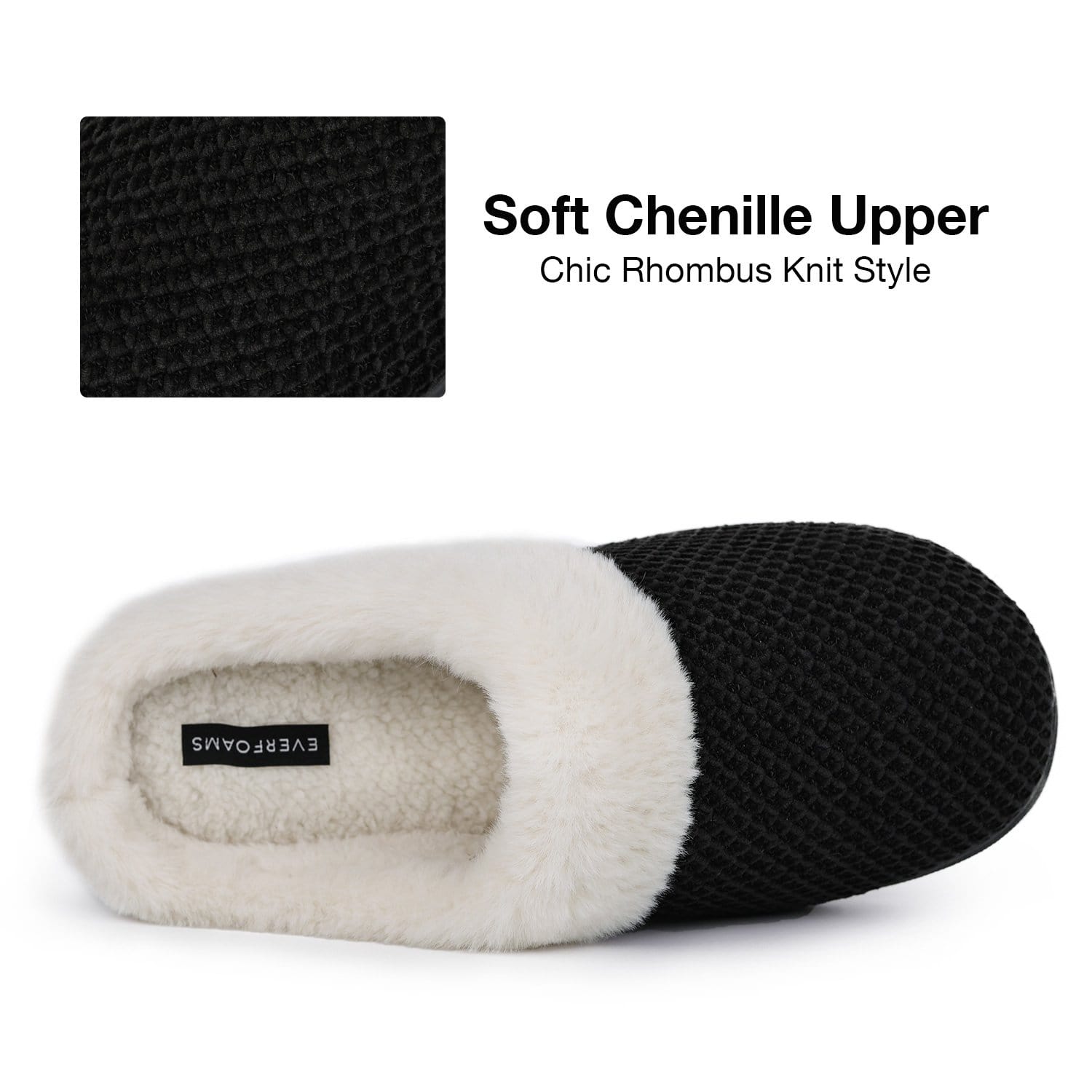 EverFoams Women's Chenille Fuzzy Plush Lining Slippers – EverFoamsFootwear