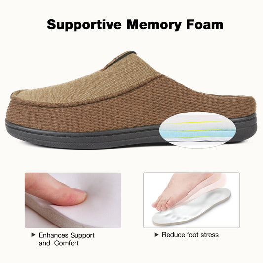 EverFoams Men's Moc Slippers with Removable Insole