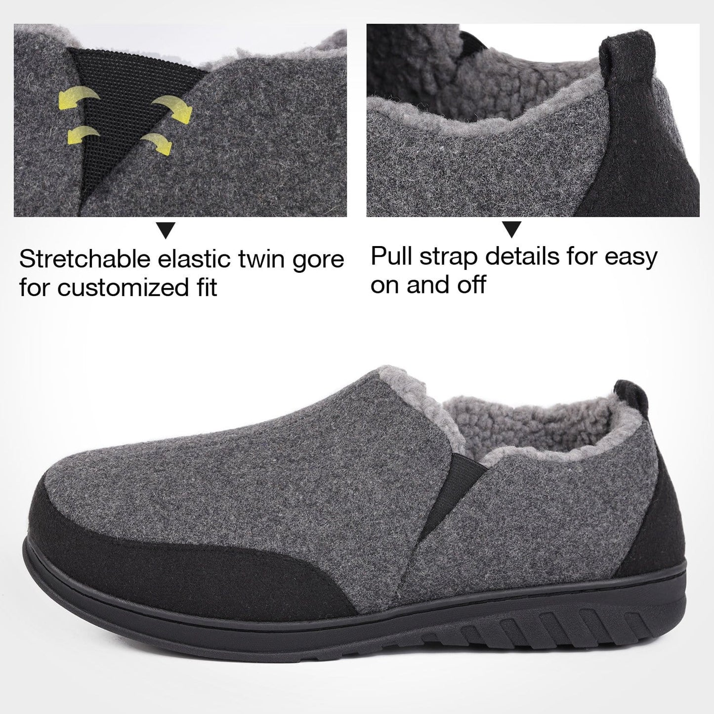 EverFoams Warm Woollen Fabric Adjustable Slippers